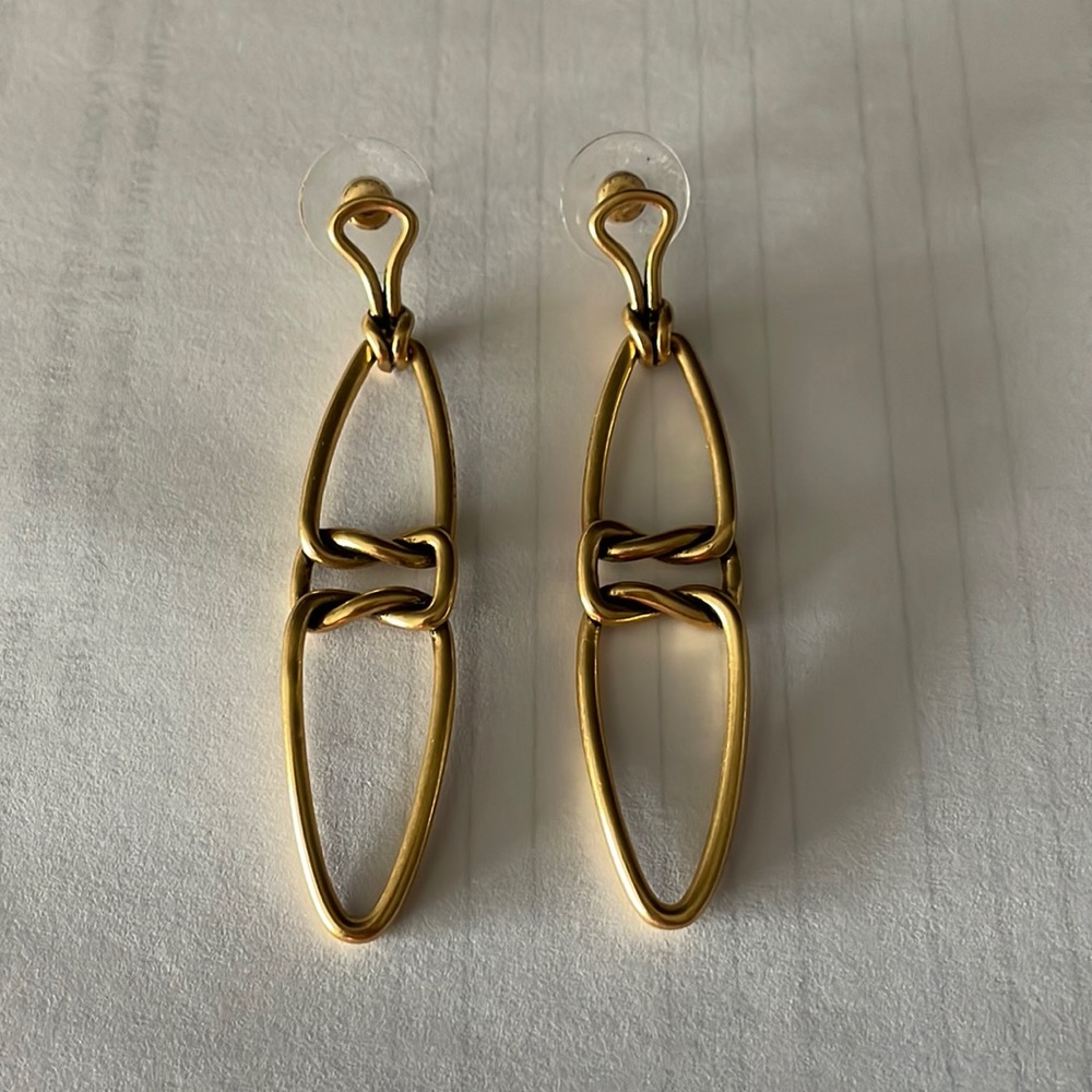 Kendra Scott Gold Linked Knot Drop Earrings